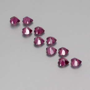 Rhodolite Garnet Gemstones in 4.1 x 4 mm Size for Sale, Rhodolite Garnet Stones in Raspberry Red Color
