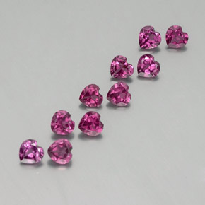 2.81 ctw Purple Rhodolite Garnet Stones, Natural Rhodolite Garnet in Heart Facet Shape for Sale