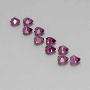Rhodolite Garnet Gemstones in 4 x 4 mm Size for Sale, Rhodolite Garnet Stones in Deep Purple Color