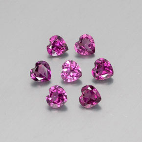 2.05 ct Red Rhodolite Garnet Stone, Natural Rhodolite Garnet in Heart Facet Shape for Sale