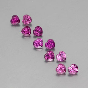 3.05 ct Red Rhodolite Garnet Gemstone, Rhodolite Garnet Gem in Heart Facet Shape for Sale.