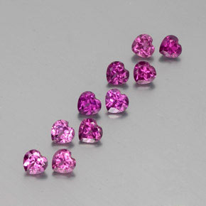 3.05 ct Red Rhodolite Garnet Stone, Natural Rhodolite Garnet in Heart Facet Shape for Sale