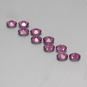 Rhodolite Garnet Gemstones in 4.9 x 4 mm Size for Sale, Rhodolite Garnet Stones in Deep Purple Color