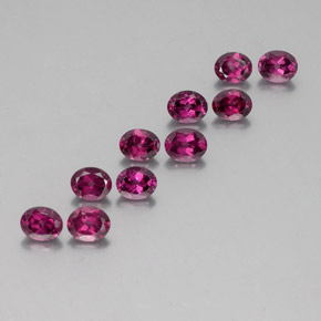 4.65 ctw Red Rhodolite Garnet Stones, Natural Rhodolite Garnet in Oval Facet Shape for Sale