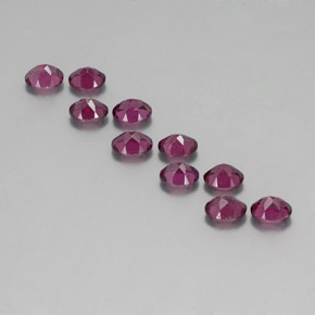 Rhodolite Garnet Gemstones in 5 x 4 mm Size for Sale, Rhodolite Garnet Stones in Dark Red Color