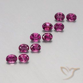 4.08 ctw Purple Rhodolite Garnet Stones, Natural Rhodolite Garnet in Oval Facet Shape for Sale