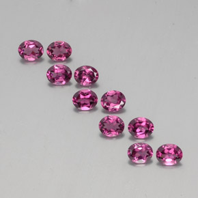 3.97 ctw Red Rhodolite Garnet Gemstones, Rhodolite Garnet Gems in Oval Facet Shape for Sale.