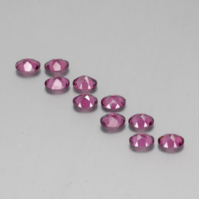 Rhodolite Garnet Gemstones in 5 x 4.1 mm Size for Sale, Rhodolite Garnet Stones in Raspberry Red Color
