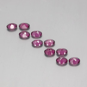 Rhodolite Garnet Gemstones in 4.9 x 3.9 mm Size for Sale, Rhodolite Garnet Stones in Raspberry Red Color
