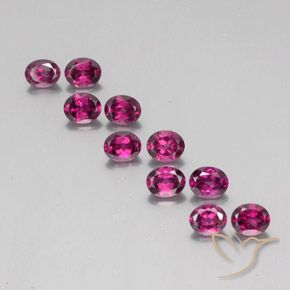 4.97 ctw Purple Rhodolite Garnet Gemstones, Rhodolite Garnet Gems in Oval Facet Shape for Sale.