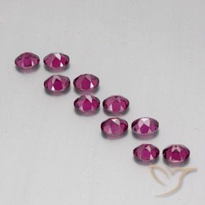 Rhodolite Garnet Gemstones in 5.1 x 4.1 mm Size for Sale, Rhodolite Garnet Stones in Reddish Purple Color