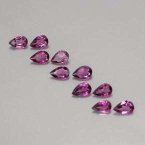 4.04 ct Red Rhodolite Garnet Gemstone, Rhodolite Garnet Gem in Pear Facet Shape for Sale.