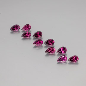 5.78 ct Red Rhodolite Garnet Gemstone, Rhodolite Garnet Gem in Pear Facet Shape for Sale.