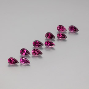 5.78 ct Red Rhodolite Garnet Stone, Natural Rhodolite Garnet in Pear Facet Shape for Sale
