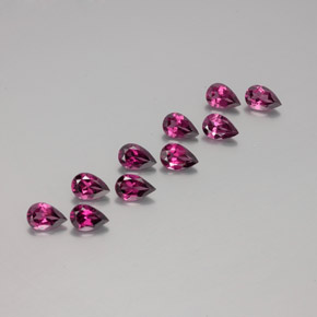 5.04 ct Red Rhodolite Garnet Gemstone, Rhodolite Garnet Gem in Pear Facet Shape for Sale.