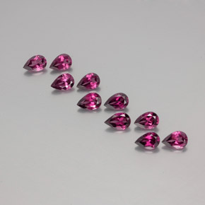 5.04 ct Red Rhodolite Garnet Stone, Natural Rhodolite Garnet in Pear Facet Shape for Sale