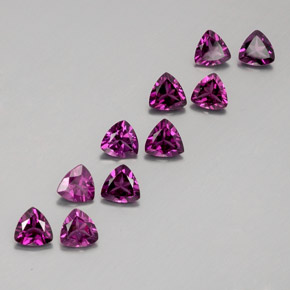 4.67 ct Red Rhodolite Garnet Stone, Natural Rhodolite Garnet in Trillion Facet Shape for Sale