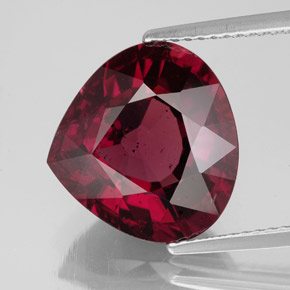 8.50 ct Red Rhodolite Garnet Gemstone, Rhodolite Garnet Gem in Pear Facet Shape for Sale.