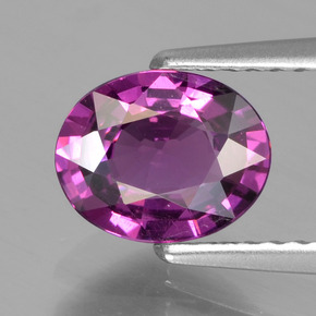 1.23 ct Pink Rhodolite Garnet Gemstone, Rhodolite Garnet Gem in Oval Facet Shape for Sale.