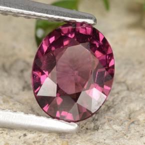 1.39 ct Purple Rhodolite Garnet Stone, Natural Rhodolite Garnet in Oval Facet Shape for Sale