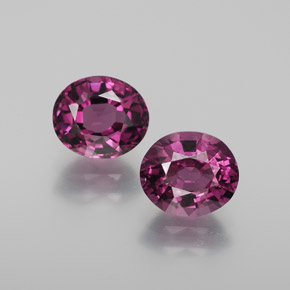 2.90 ctw Red Rhodolite Garnet Gemstones, Rhodolite Garnet Gems in Oval Facet Shape for Sale.