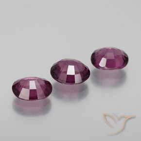 Rhodolite Garnet Gemstones in 6.6 x 5.6 mm Size for Sale, Rhodolite Garnet Stones in Reddish Purple Color