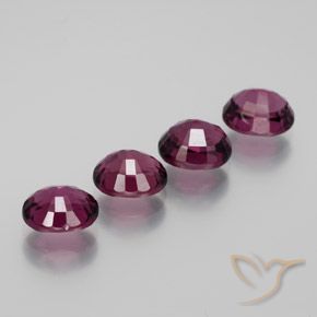 Rhodolite Garnet Gemstones in 6.5 x 5.5 mm Size for Sale, Rhodolite Garnet Stones in Rapberry Red Color