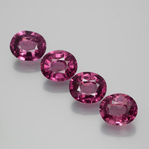 4.08 ctw Purple Rhodolite Garnet Stones, Natural Rhodolite Garnet in Oval Facet Shape for Sale