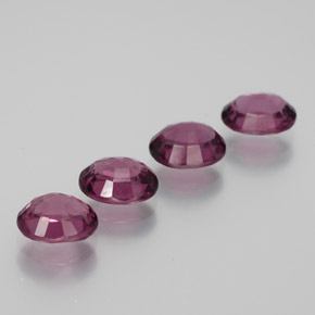 Rhodolite Garnet Gemstones in 6.6 x 5.5 mm Size for Sale, Rhodolite Garnet Stones in Rapberry Red Color