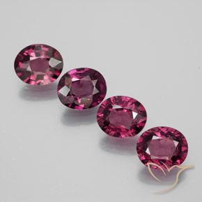 4.07 ctw Purple Rhodolite Garnet Stones, Natural Rhodolite Garnet in Oval Facet Shape for Sale