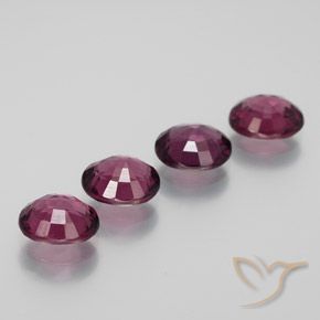 Rhodolite Garnet Gemstones in 6.6 x 5.6 mm Size for Sale, Rhodolite Garnet Stones in Rapberry Red Color