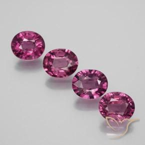 3.87 ctw Purple Rhodolite Garnet Stones, Natural Rhodolite Garnet in Oval Facet Shape for Sale