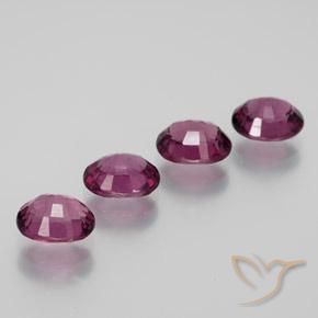 Rhodolite Garnet Gemstones in 6.4 x 5.4 mm Size for Sale, Rhodolite Garnet Stones in Medium Purple Color