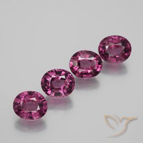 Granato rodolite a taglio ovale da 4,73 ct, 6,6 x 5,6 mm dal Mozambico, Photo A