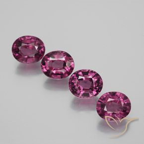 4.73 ctw Purple Rhodolite Garnet Stones, Natural Rhodolite Garnet in Oval Facet Shape for Sale