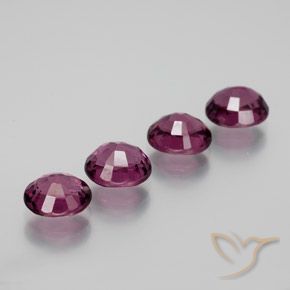 Rhodolite Garnet Gemstones in 6.6 x 5.6 mm Size for Sale, Rhodolite Garnet Stones in Rapberry Red Color