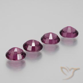 Rhodolite Garnet Gemstones in 6.6 x 5.6 mm Size for Sale, Rhodolite Garnet Stones in Rapberry Red Color