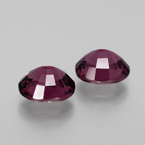 Rhodolite Garnet Gemstone in 7.6 x 6.6 mm Size for Sale, Rhodolite Garnet Stone in Raspberry Red Color