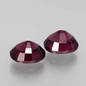 Rhodolite Garnet Gemstones in 7.5 x 6.6 mm Size for Sale, Rhodolite Garnet Stones in Raspberry Red Color