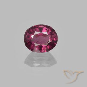 1.45ct Natural Rapberry Red Rhodolite Garnet, Oval, VS