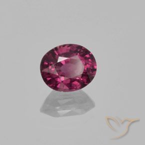 1.45 ct Purple Rhodolite Garnet Stone, Natural Rhodolite Garnet in Oval Facet Shape for Sale