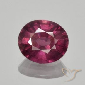 1.65ct Natural Medium-Dark Purple Rhodolite Garnet, Oval, VS