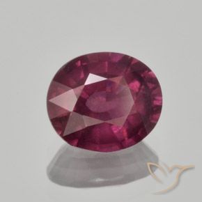 1.65 ct Purple Rhodolite Garnet Stone, Natural Rhodolite Garnet in Oval Facet Shape for Sale
