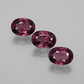 3.53 ct Red Rhodolite Garnet Stone, Natural Rhodolite Garnet in Oval Facet Shape for Sale