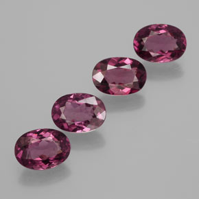 3.81 ct Red Rhodolite Garnet Gemstone, Rhodolite Garnet Gem in Oval Facet Shape for Sale.
