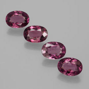 3.81 ct Red Rhodolite Garnet Stone, Natural Rhodolite Garnet in Oval Facet Shape for Sale