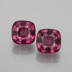 4.17 ct Red Rhodolite Garnet Gemstone, Rhodolite Garnet Gem in Cushion-Cut Shape for Sale.
