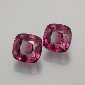 4.17 ct Red Rhodolite Garnet Stone, Natural Rhodolite Garnet in Cushion-Cut Shape for Sale