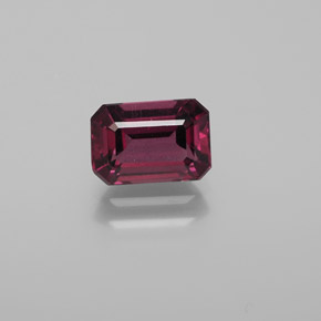 1.67 ct Red Rhodolite Garnet Gemstone, Rhodolite Garnet Gem in Octagon Facet Shape for Sale.