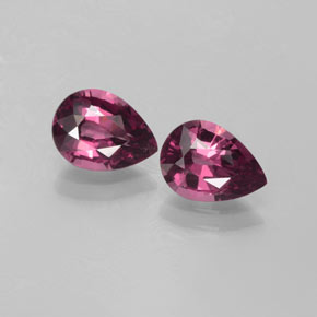 2.63 ct Red Rhodolite Garnet Gemstone, Rhodolite Garnet Gem in Pear Facet Shape for Sale.